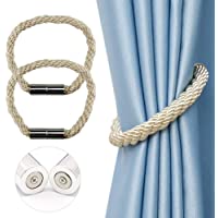 Shackcom 2 Piezas Imán para Cortinas - Cuerda Abrazaderas de Cortina magnéticos - Hebillas de Europa-Decoración de La…